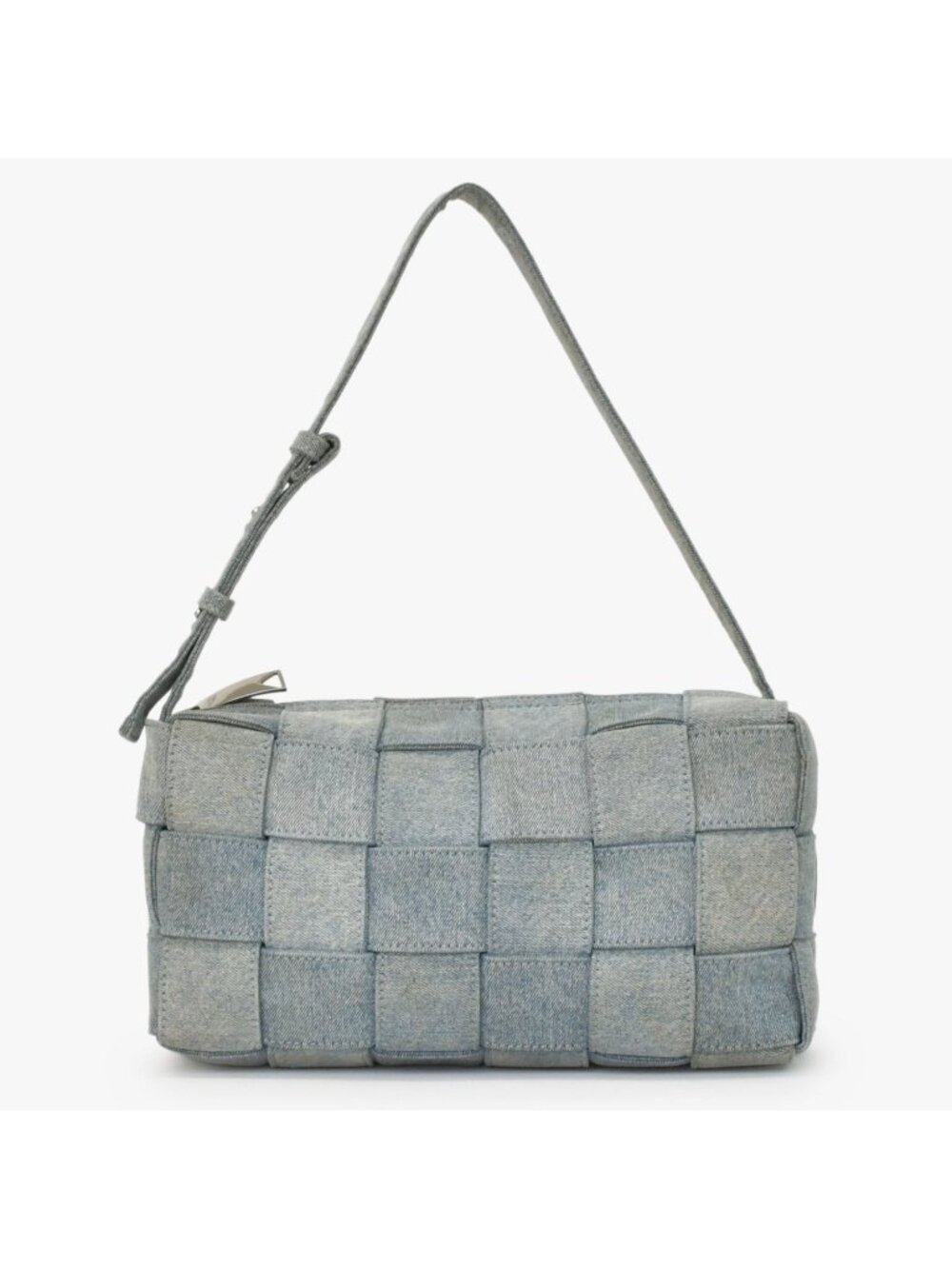 Bottega Veneta Maxi Intrecciato Cassette Shoulder Bag Denim Fabric Indigo Washed